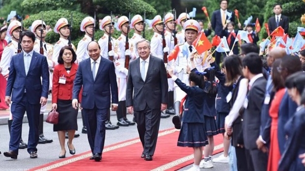 Welcoming ceremony for UN Secretary General António Guterres to visit Vietnam