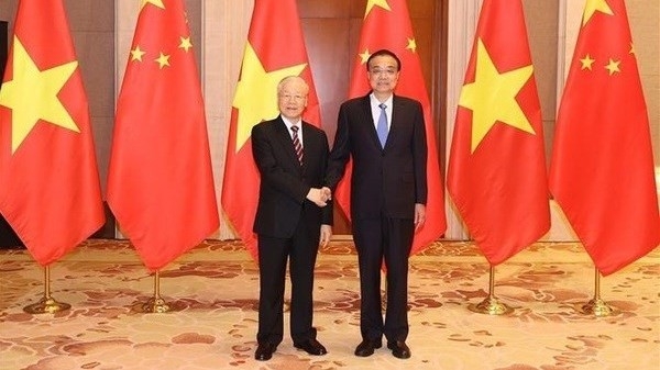General Secretary Nguyen Phu Trong has a meeting with Chinese Premier Li Keqiang