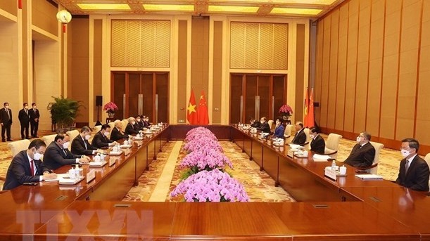 General Secretary Nguyen Phu Trong has a meeting with CPPCC Chairman Wang Yang