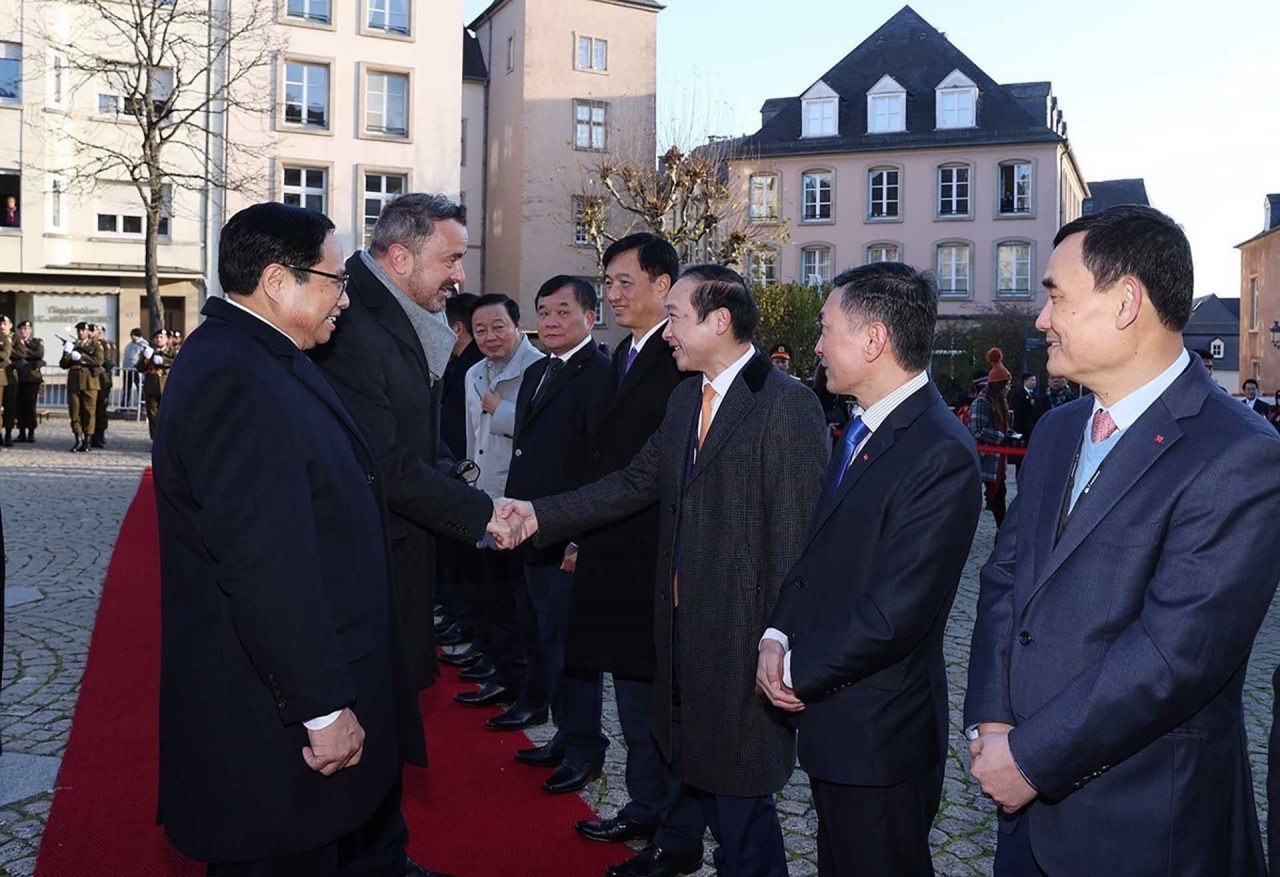 Welcome ceremony held for Prime Minister Pham Minh Chinh in Luxembourg
