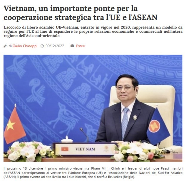 Vietnam highlighting as an ASEAN - EU bridge: Italian news website