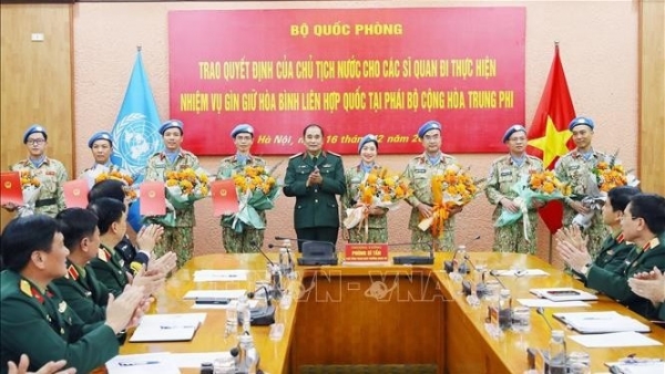 Four Vietnamese peacekeepers to depart for Central African Republic