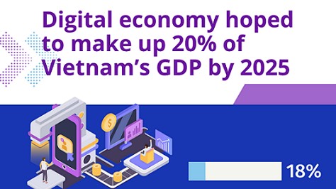 Digital economy hoped to make up 20% of Vietnam’s GDP by 2025