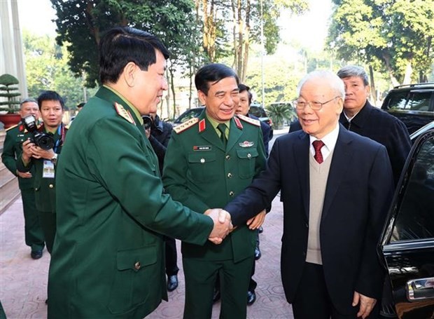 General Secretary Nguyen Phu Trong attends national military-political conference 2022