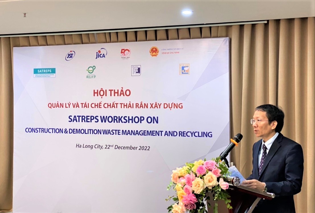 Opening speech by Mr. Nguyen Manh Tuan, Director General of Department of Construction, Quang Ninh province.n for construction waste management and recycling in Quang Ninh province
