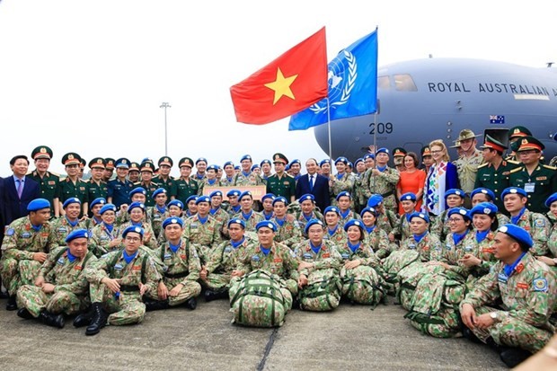 Vietnam's engineer unit and staff members of field hospital depart for UN peacekeeping missions. (Photo: VNA)