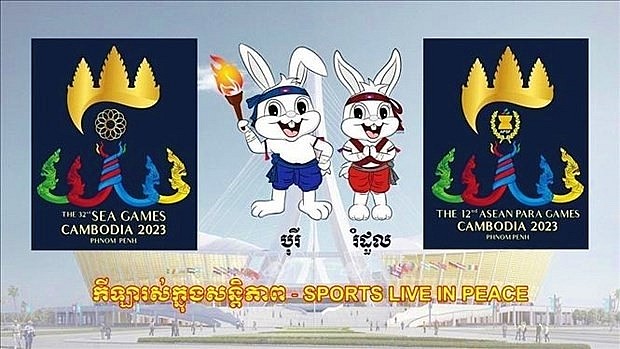 The logos and mascots of the SEA Games and ASEAN Para Games in Cambodia in 2023 (Source: VNA)