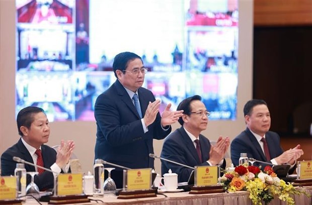 Prime Minister Pham Minh Chinh at the conference. (Source: VNA)