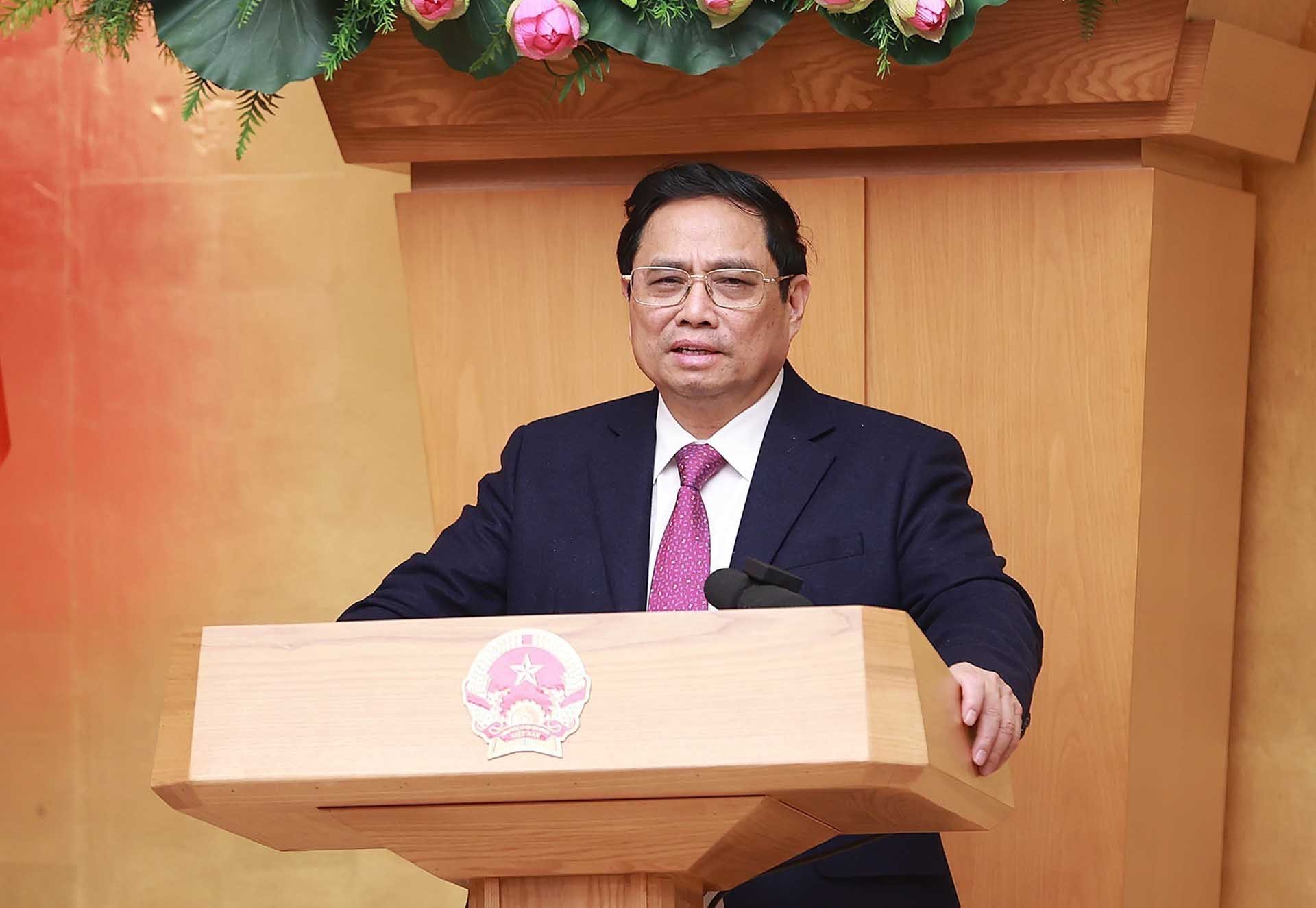 Thủ tướng Phạm Minh Chính chủ trì họp Thường trực Chính phủ, đánh giá tình hình Tết Nguyên đán Quý Mão 2023 và triển khai các nhiệm vụ trọng tâm sau Tết. (Nguồn: TTXVN)
