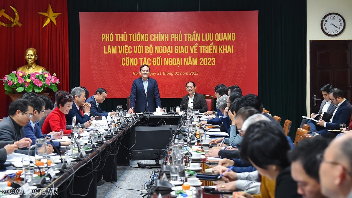 Deputy PM Tran Luu Quang works on Ministry of Foreign Affairs' task in 2023