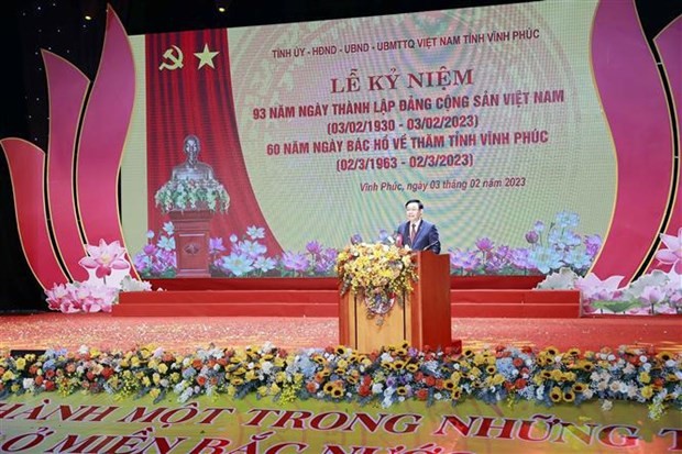 NA Chairman attends ceremony marking 60 years since President Ho Chi Minh's visit to Vinh Phuc