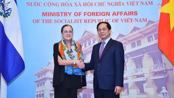 FM Bui Thanh Son welcomes El Salvador's Foreign Minister in Hanoi