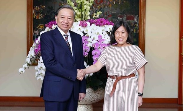 Minister of Public Security To Lam receives US Trade Representative Katherine Tai