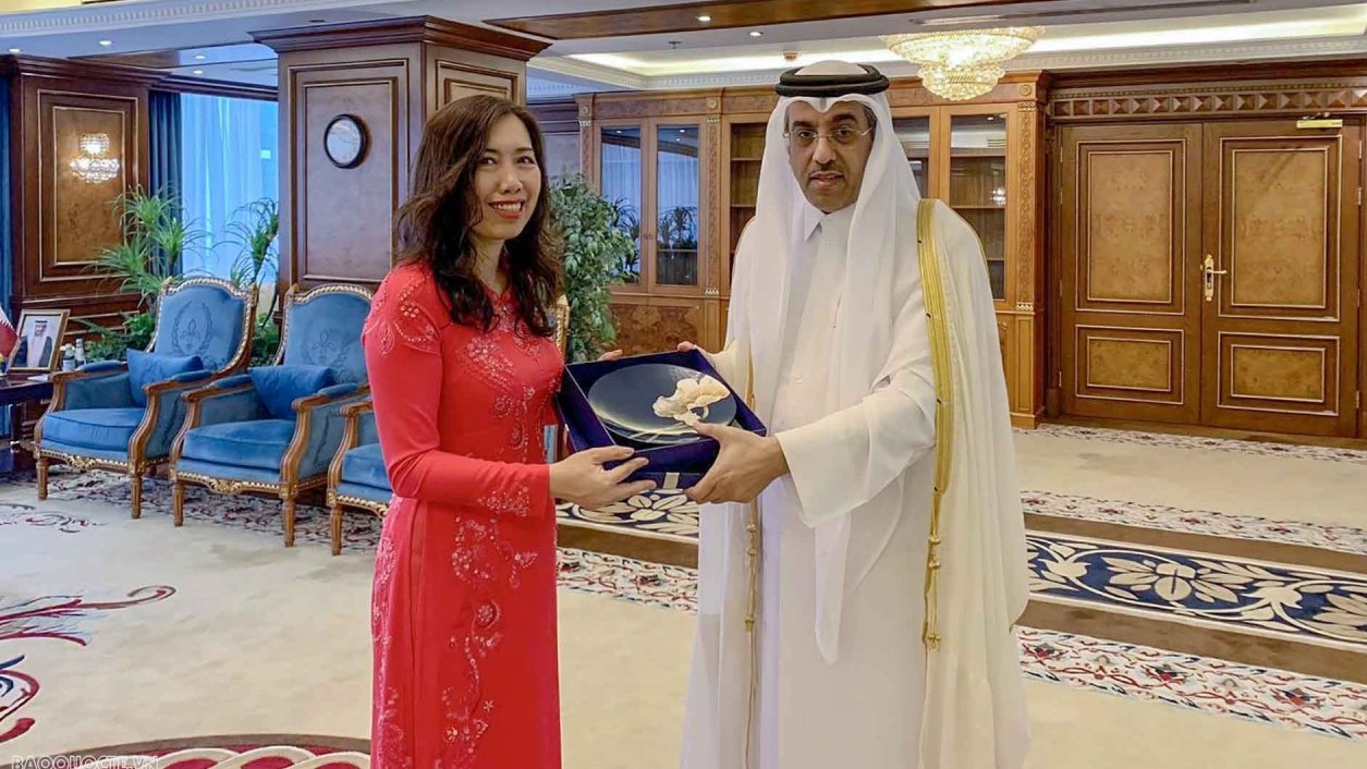 Deputy FM Le Thi Thu Hang has working sessions with Qatar's officials in Doha