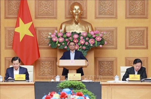 Prime Minister Pham Minh Chinh addresses the meeting. (Photo: VNA)