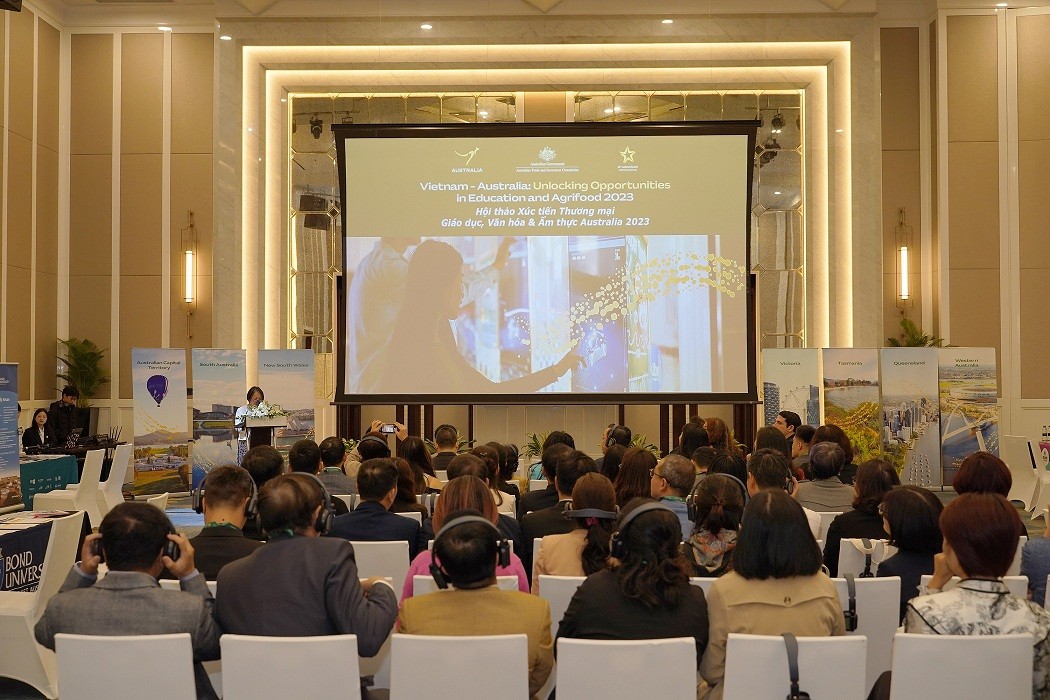 Hội thảo xúc tiến thương mại giáo dục, văn hóa và ẩm thực Việt Nam-Australia tại Hà Nội ngày 27/3. (Nguồn: ĐSQ Australia tại HN)