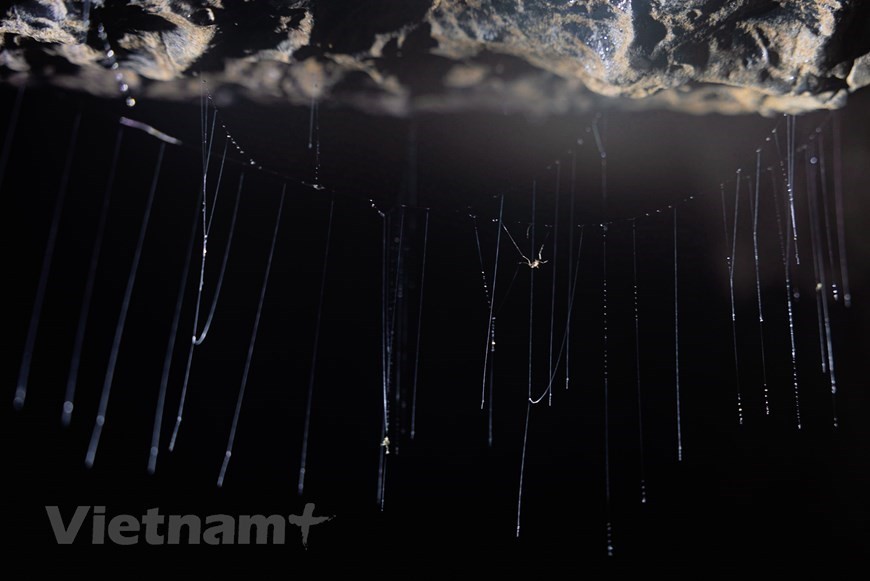 Water falling over million-year-old stalactites. (Photo: VNA)