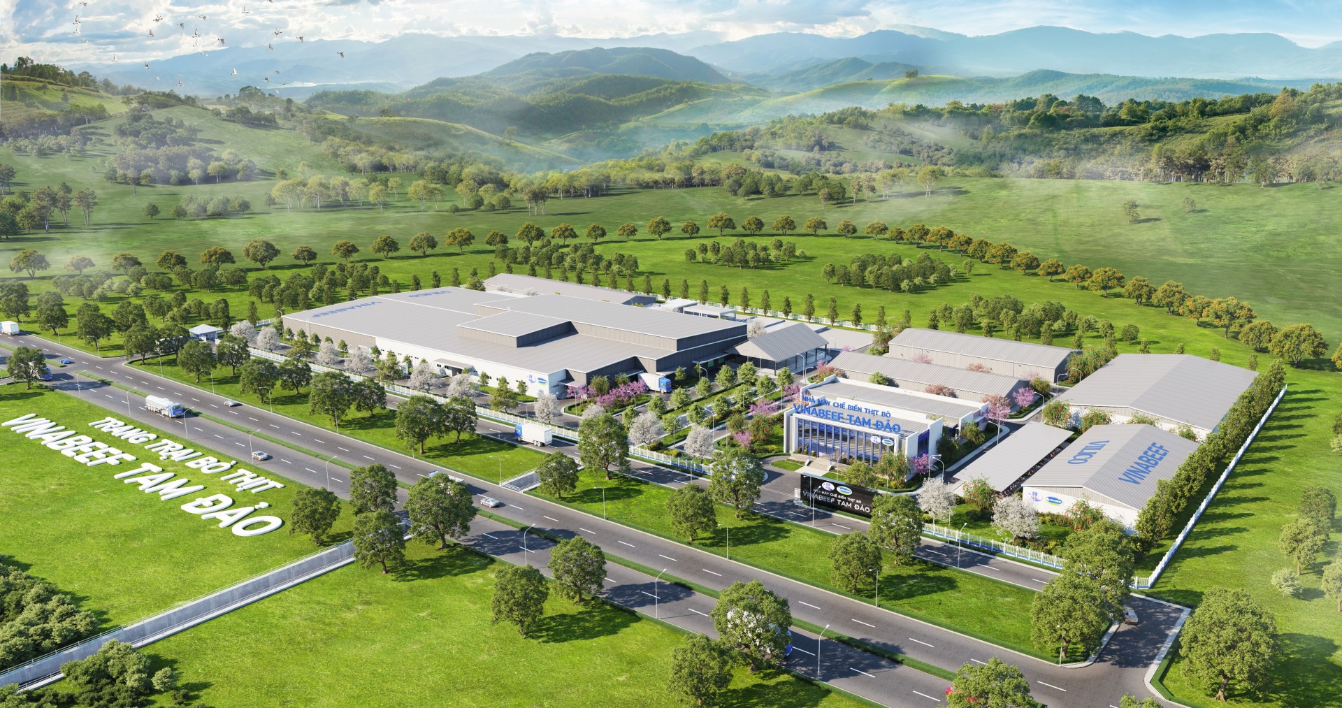 An artist’s rendition of the Vinabeef Tam Dao livestock and beef processing complex