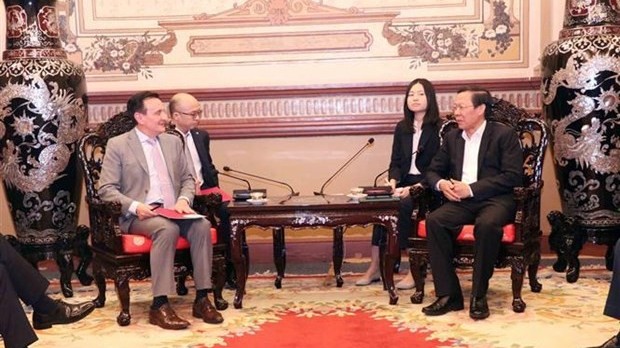 HCM City Chairman Phan Van Mai receives CEO of AstraZeneca