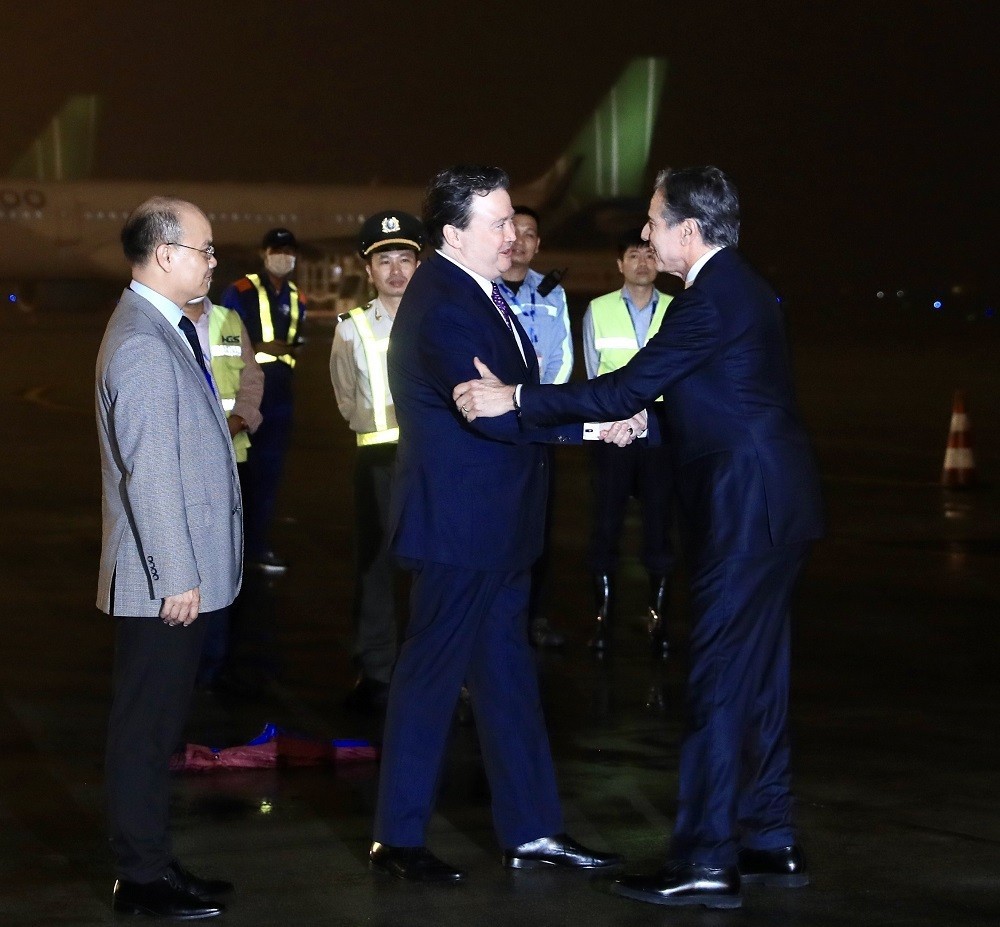 US State Secretary Antony Blinken arrives in Hanoi, starting official visit to Vietnam