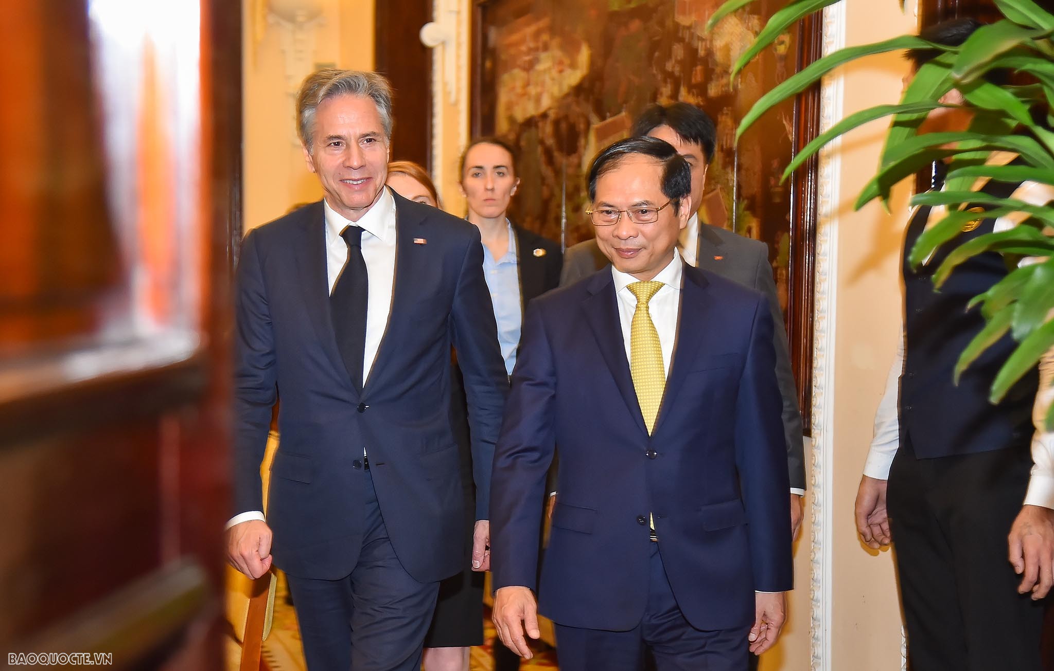 Foreign Minister Bui Thanh Son welcomed US Secretary of State Antony Blinken