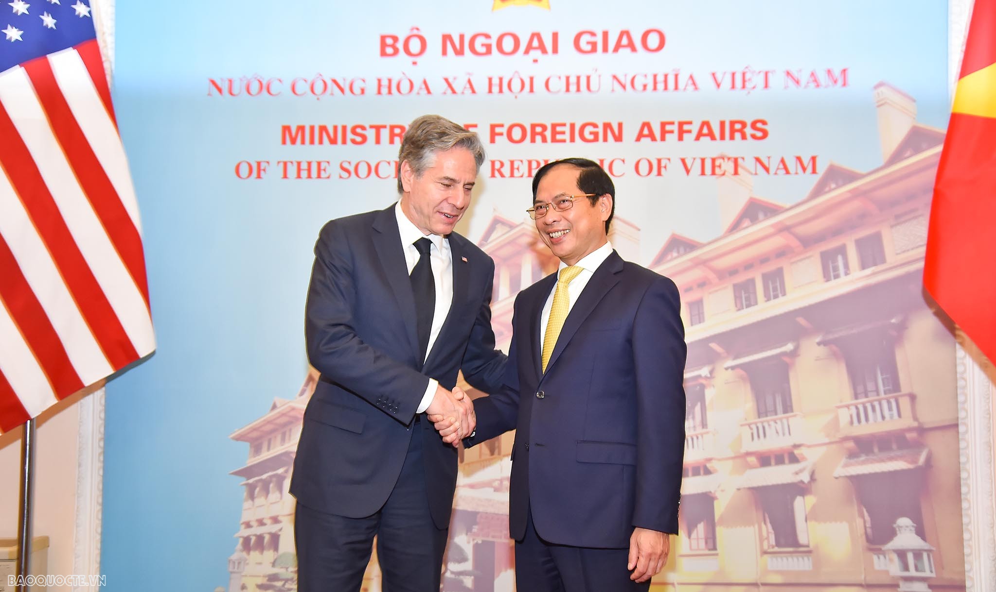 Foreign Minister Bui Thanh Son welcomed US Secretary of State Antony Blinken