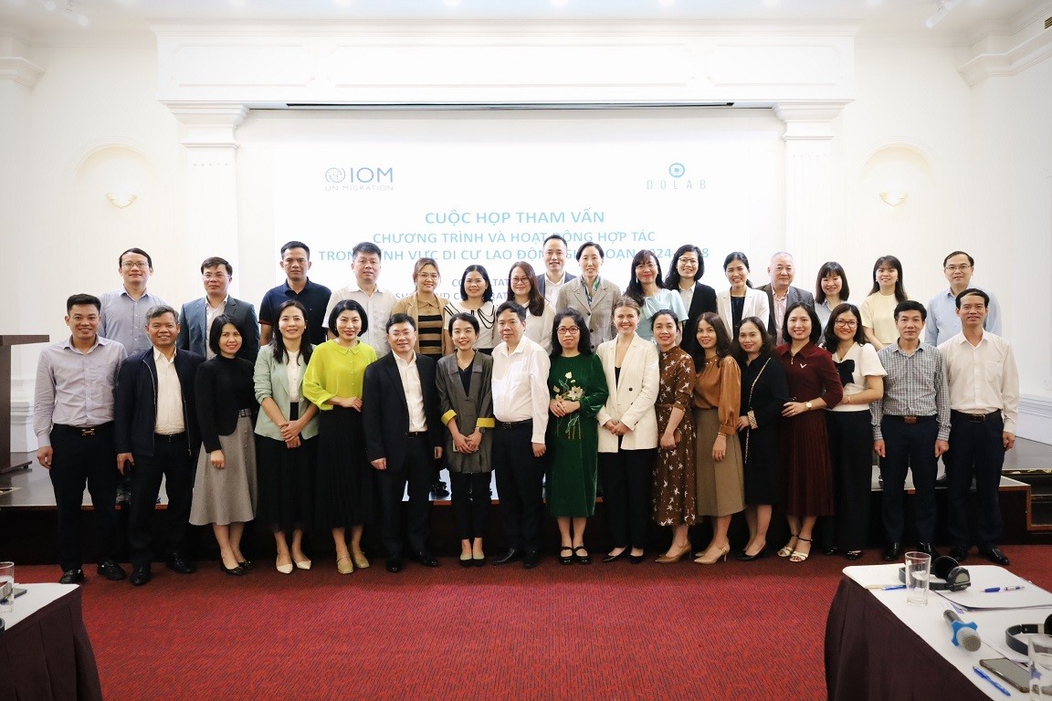 Hội thảo Tham vấn về Chương trình và Hoạt động Hợp tác trong Lĩnh vực Di cư Lao động tại Việt Nam ngày 19/4. (Nguồn: IOM)