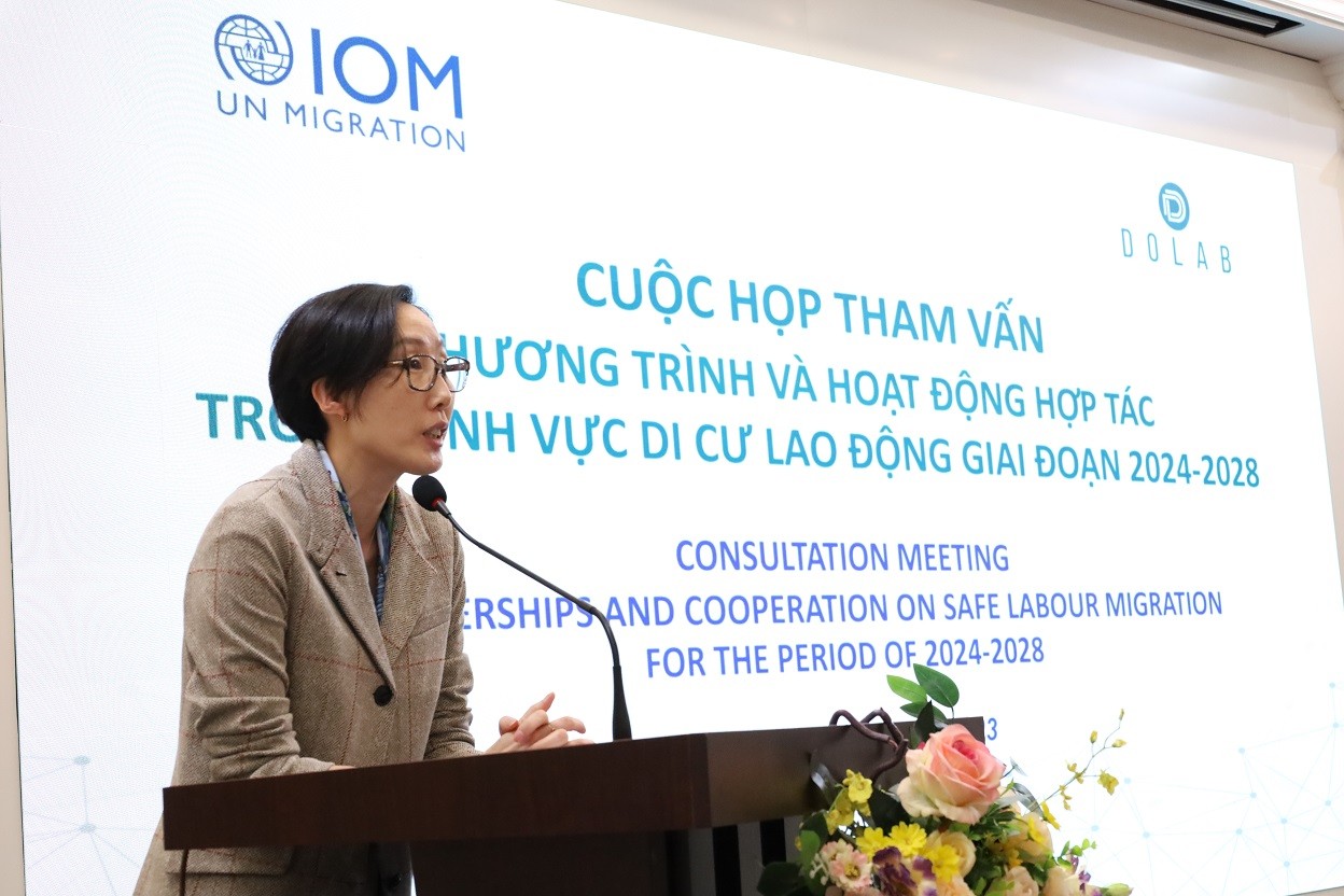 Bà Park Mihyung, Trưởng đại diện của IOM tại Việt Nam, đánh giá cao  những cam kết quan trọng của Chính phủ Việt Nam đã đưa ra nhằm bảo vệ quyền của người lao động di cư. (Nguồn: IOM)