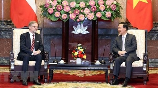 President Vo Van Thuong hosts Czech Prime Minister Petr Fiala in Hanoi