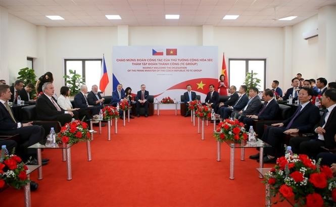 Trong ảnh: Quang cảnh buổi đón tiếp đón Thủ tướng Cộng hòa Séc Petr Fiala và phái đoàn của tỉnh Quảng Ninh. (Nguồn: TTXVN)