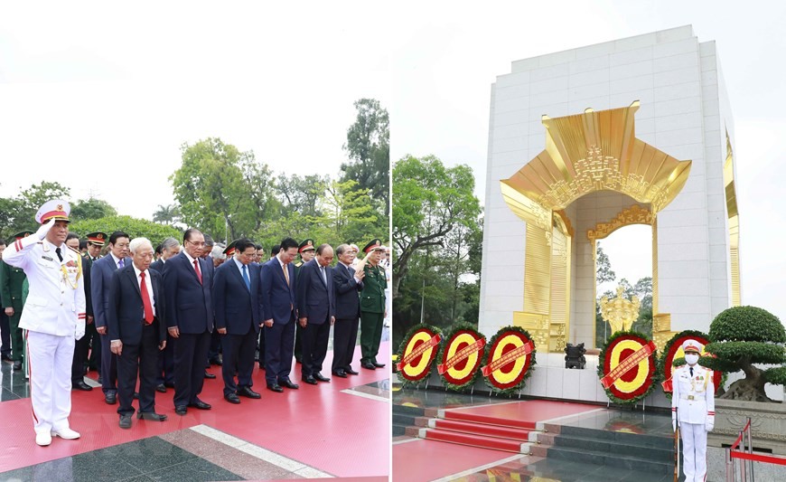 Leader pay tribute to President Ho Chi Minh, Monument to War Heroes and Martyrs