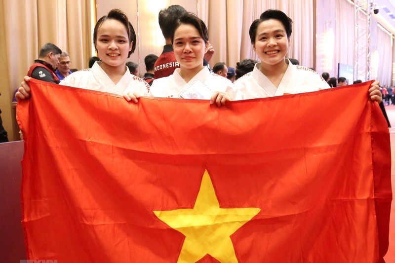 Karate artists win first gold for Vietnam at SEA Games after 18 years. (Photo: VNA)