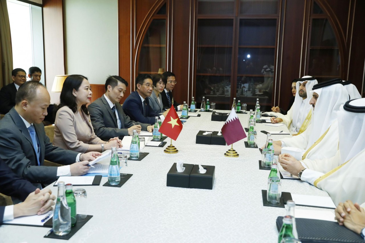 Phó Chủ tịch nước Võ Thị Ánh Xuân tiếp Bộ trưởng Bộ Công thương Qatar.
