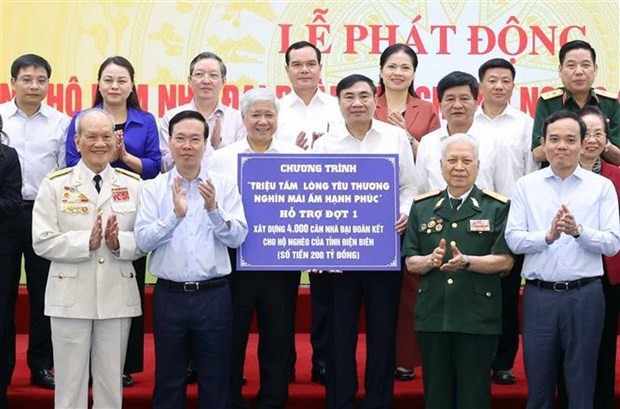 President launches programme to give housing support to the poor in Dien Bien