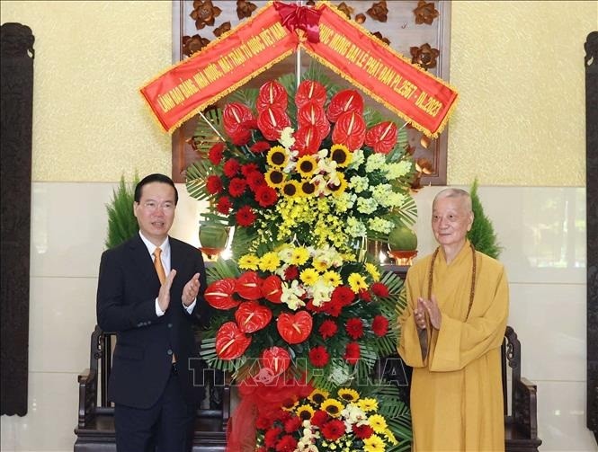 State leader extends greetings on Lord Buddha’s birth anniversary in HCM City. (Source: VNA)