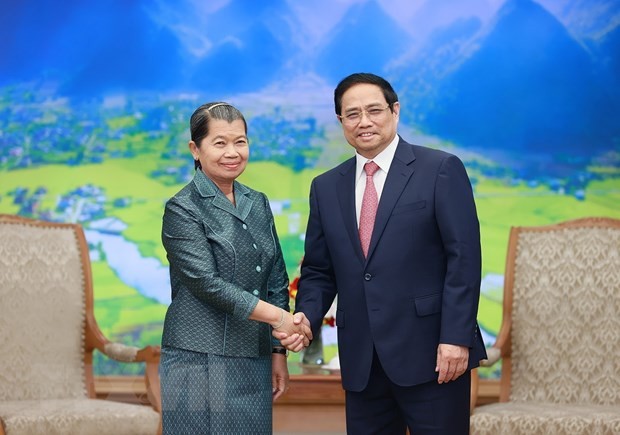 Prime Minister receives Cambodian Deputy Prime Minister Men Sam An