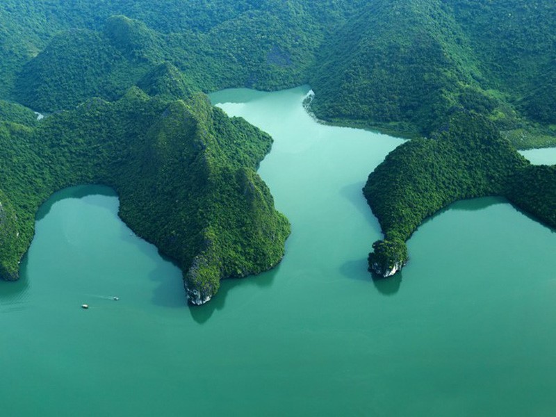A corner of Halong Bay from above
