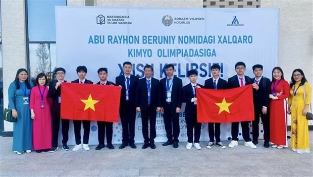 Vietnam ranks first at Abu Reikhan Beruniy International Chemistry Olympiad. (Photo: VNA)