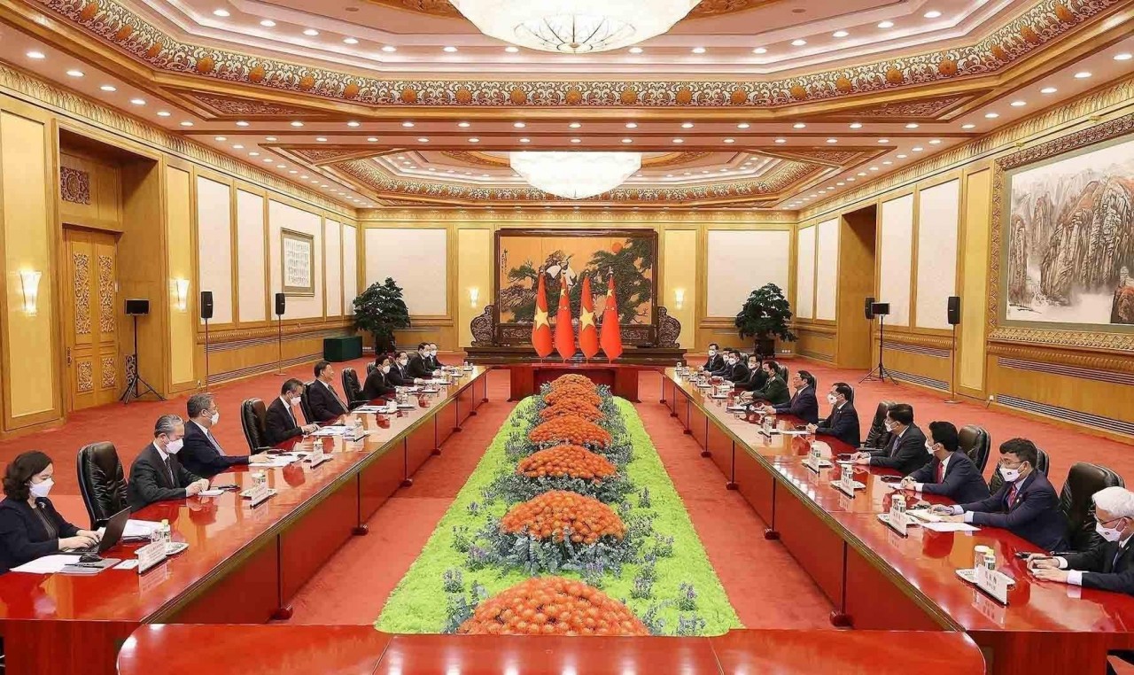 Prime Minister Pham Minh Chinh meets General Secretary, President of China Xi Jinping