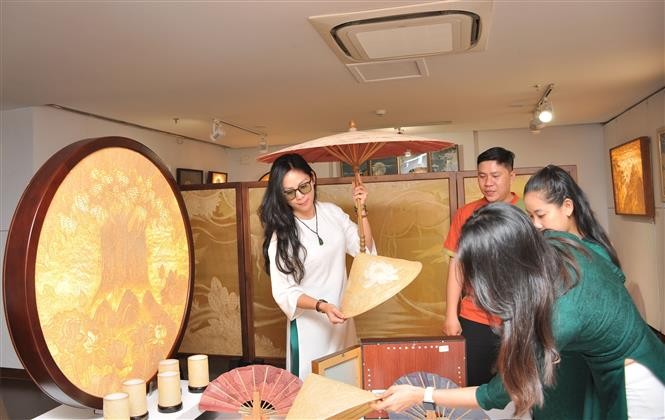 Bamboo paper exhibition hits in Da Nang until July 23. (Photo: Tran Le Lam)