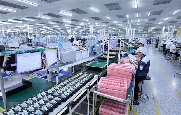Electronic circuit board produced at Nexcon Vietnam. There were significant opportunities for electronics part-supply industry to make a change amid a global production shift. (Photo: VNA)