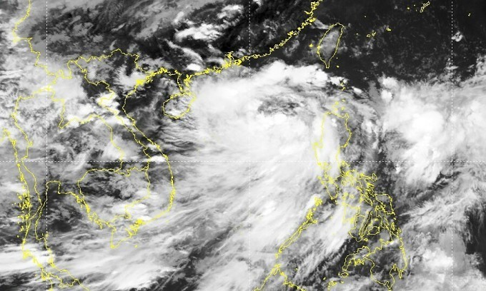 Satellite image of storm Talim on the East Sea, July 16, 2023. (Photo courtesy of the National Center for Hydro-Meteorological Forecasting)