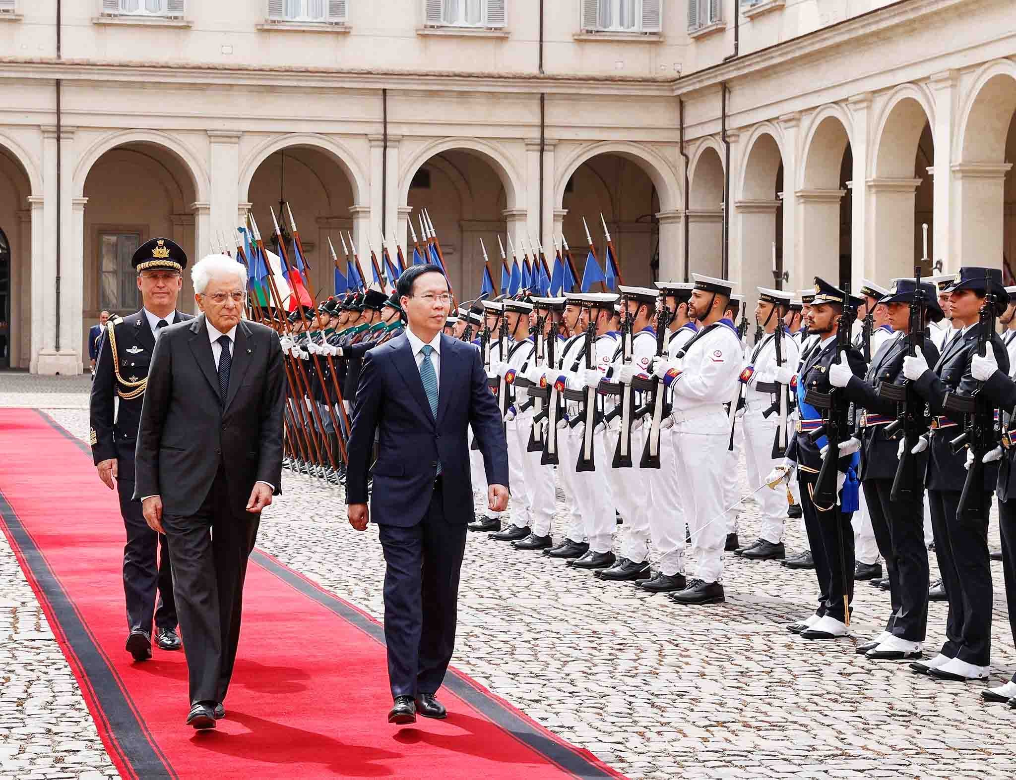 Official welcome ceremony held in Rome for Vietnamese President