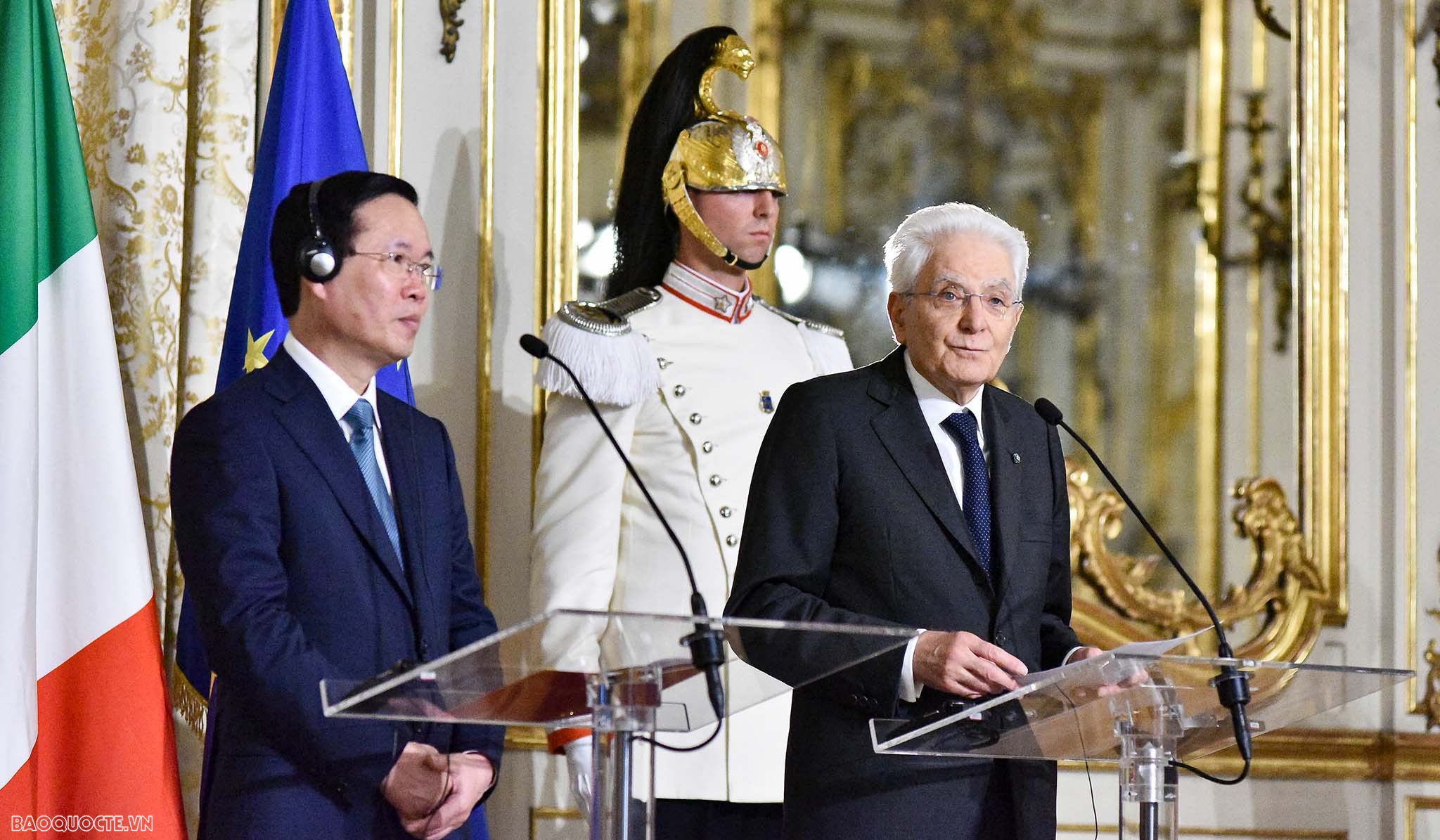 Vietnam, Italy Presidents hold joint press conference after talks
