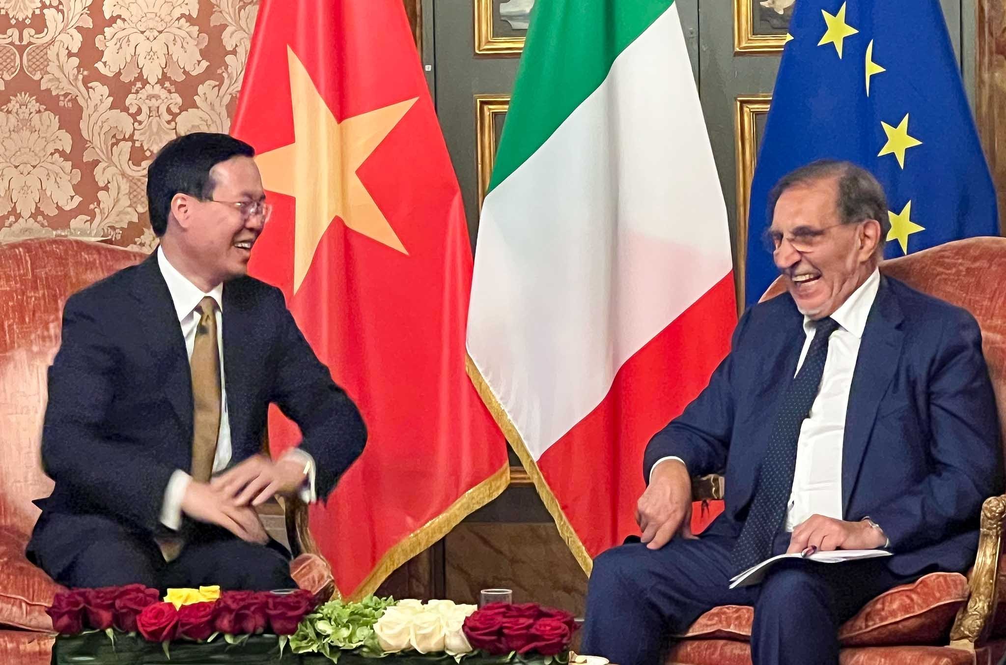 President Vo Van Thuong meets Italian Senate President in Rome