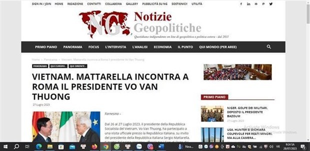 President Vo Van Thuong’s State visit opening new era of cooperation: Italian press