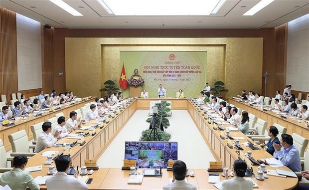 PM Pham Minh Chinh chairs teleconference on rearrangement of administrative units