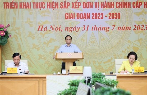 PM Pham Minh Chinh chairs teleconference on rearrangement of administrative units