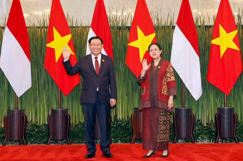 National Assembly Chairman Vuong Dinh Hue and Speaker of the People’s Representative Council of Indonesia Puan Maharani. (Photo: VNA)
