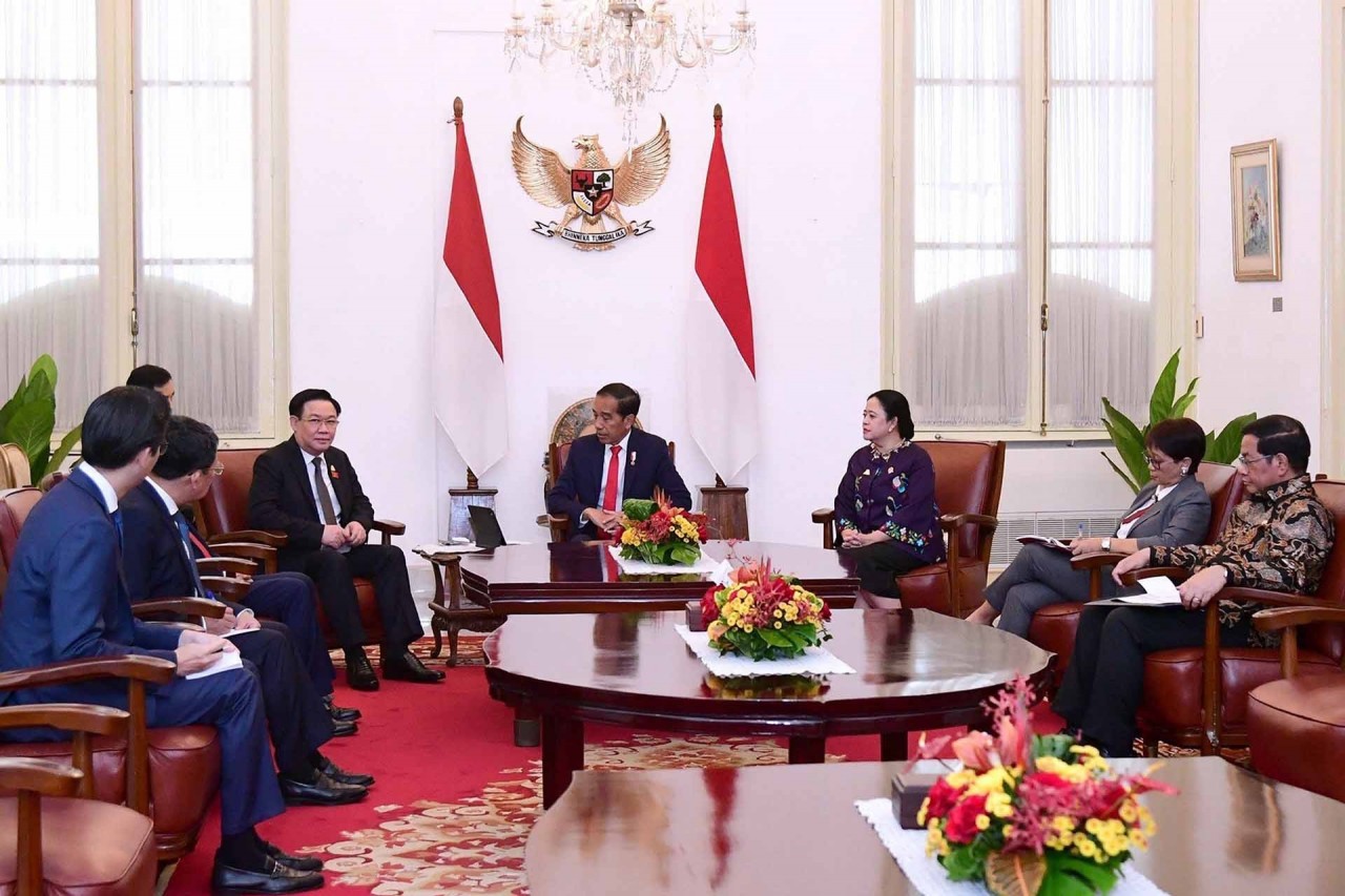 NA Chairman Vuong Dinh Hue met with Indonesian President Joko Widodo in Jakarta